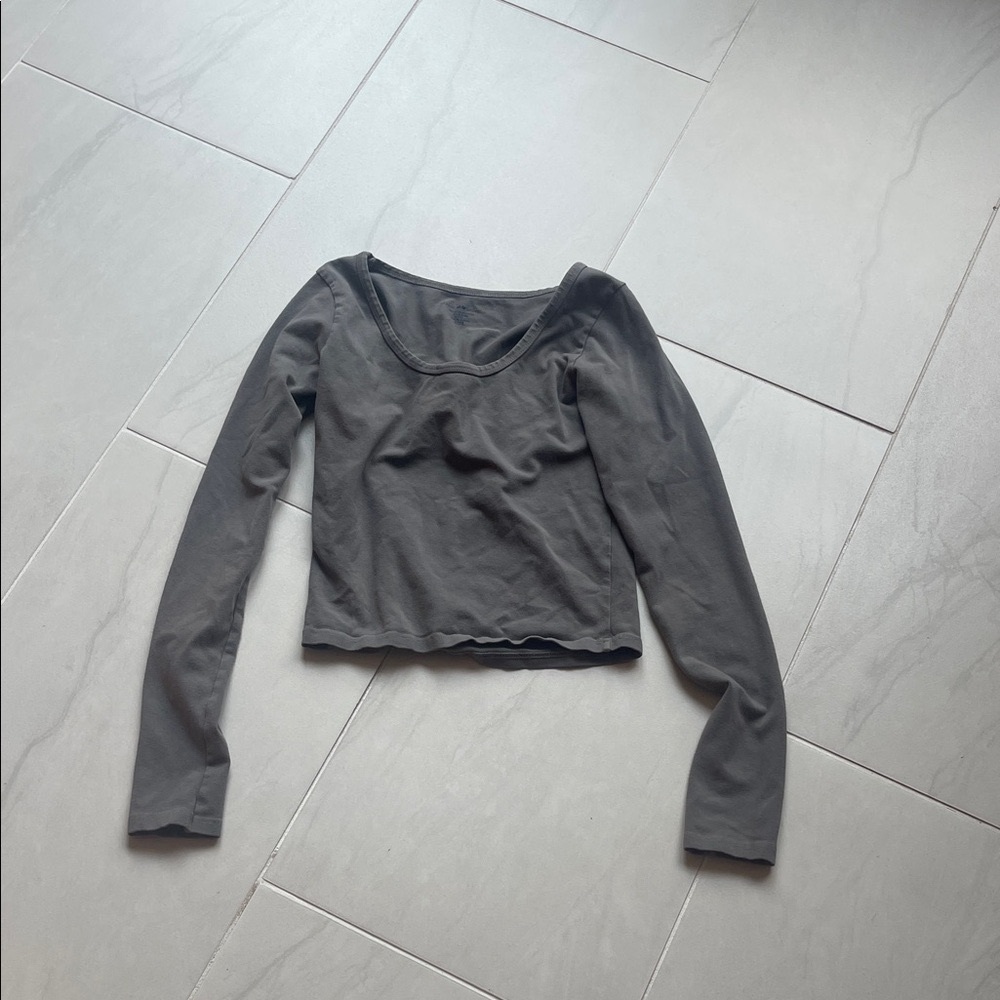 Brandy Melville Charcoal Long Sleeve Top
